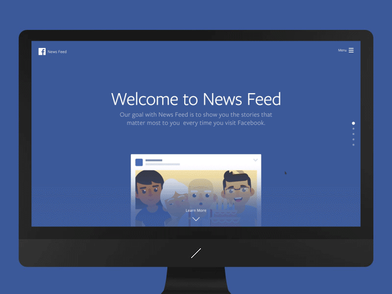 News Feed Sidebar Navigation blue facebook fb freight sans illustration menu nav newsfeed sidebar social vector