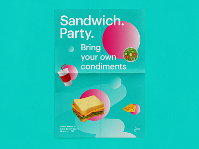 Sandwich Party culture design emoji food gradient poster print toronto