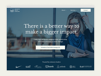Mountain Valley Coaching Landing Page ui web design