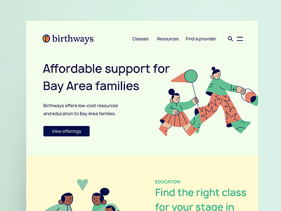 Landing Page for Birthways
