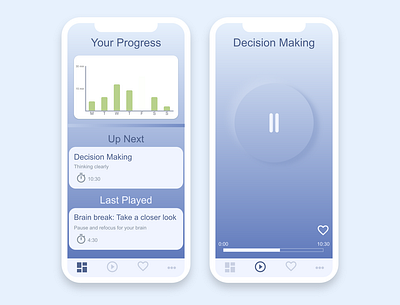 Mindfulness app blue design meditation meditation app mindfulness minimal mobile mood ui ux