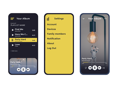 Music App app design mobile music app ui ux
