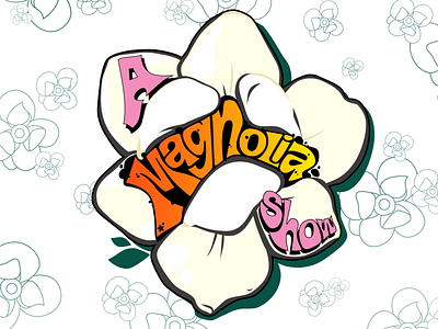 A Magnolia Show Logo 60s 70s branding design illustration psychedelic rock and roll typography vector