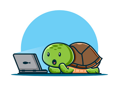 cute turtle watching a movie.