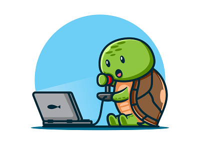 cute turtle playing game. animal art artwork cartoon color cute design drawing graphic happy icon joy kids life little mascot nature turtle vector water