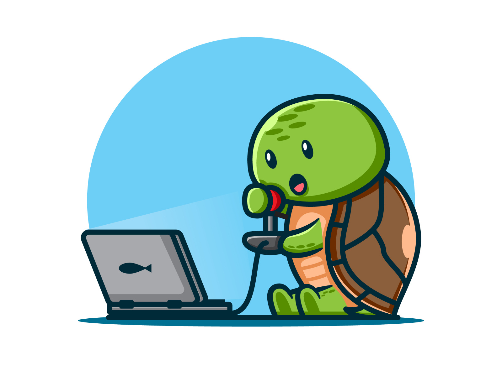 cute turtle playing game. by Choir_96 on Dribbble