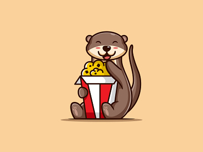 cute otter eat popcorn 🦦🐿🦨🍿🍟