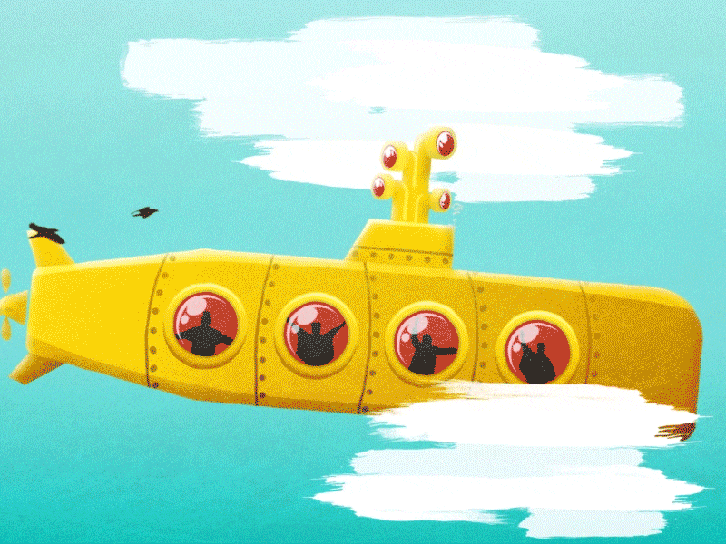 Yellow Submarine animation beatles illustration motion graphics