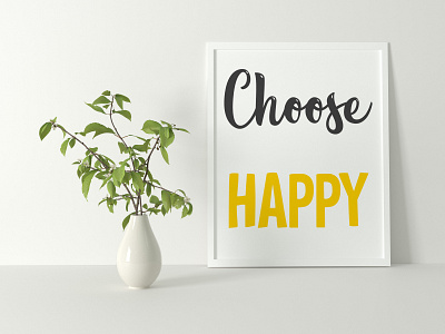 Choose Happy goodvibes monogram positive quotes