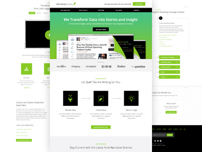 Narrative Science Homepage design experience interface ui user web website