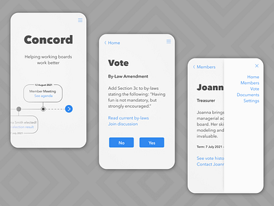 Governance App Mock-up design mobile ui ux