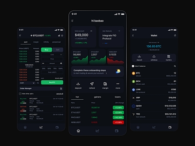 Cryptocurrency Trading App app app design crypto crypto exchange cryptocurrency dark app dark theme dashboard app dashboard design design trade trader trading ui ux