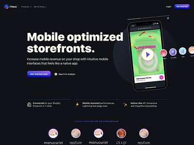 Once: Mobile Optimized Storefronts | Website by eastermeggg 🍳 on Dribbble