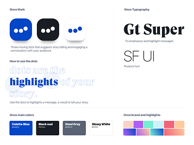 Once — Brand details styleguide