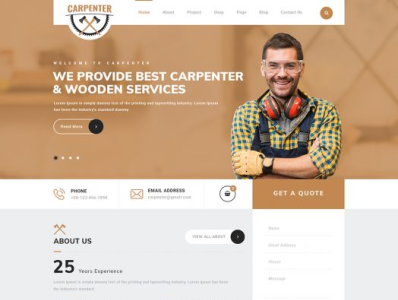 Buy Carpenter WordPress Theme for Wood Shops and Carpenters