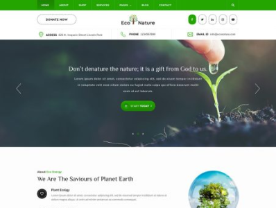 Buy Green Nature WordPress Theme For Environment And Ecology Sit