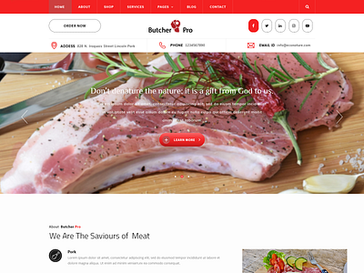 Buy Butcher WordPress Theme For Charcuteries And Meat Stores