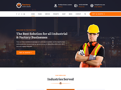 Buy Factory WordPress Theme For Factory Related Service & Produc