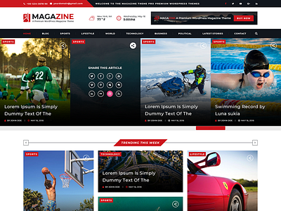 Sports Magazine WordPress Theme For Astonishing Online Magazine