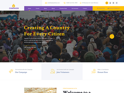 Buy Campaign WordPress Theme For Political Parties And Campaigns