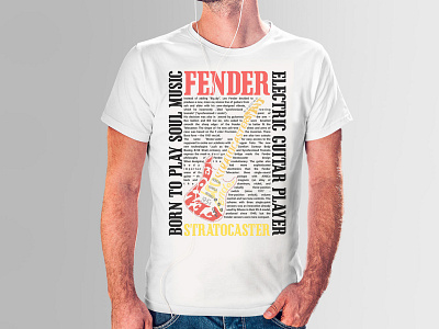 T-shirt print of Fender guitars