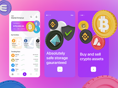 Crypto App Home and Onboarding
