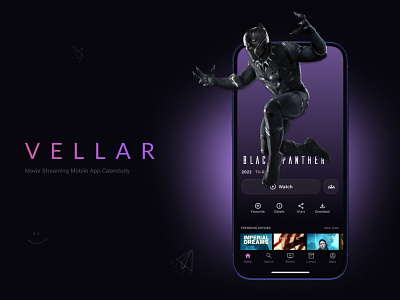 Vellar Movie Streaming Mobile App app design figma marvel mobile mobileapp movie movieapp ui uidesign uiux ux video
