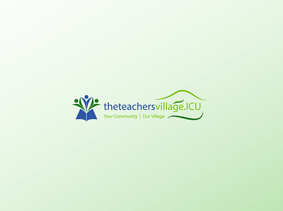 The Teachers Village Logo brand identity branding creative logo design elearning flat identity illustration illustrator logo minimal teachers typography vector