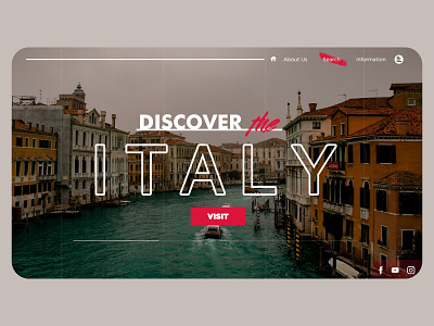 Italy Travel Design UI Website graphic design indonesia italy photoshop travel ui design webdesign xd design