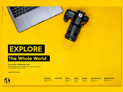 Clean Poster Travelling camera clean design graphic design indonesia photo photoshop poster world yellow