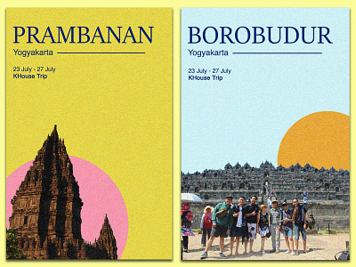 Poster Travelling Indonesia - Yogyakarta borobudur design graphic design ideas indonesia noise photoshop poster prambanan retro vintage yogyakarta