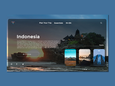 UI Design Visit Indonesia Website design graphic design indonesia photoshop ui ui design