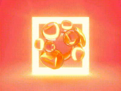Oil ball 3d animation art cinema4d glow light motion octane red warm