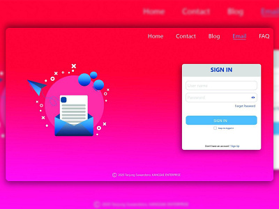 Inbox Landing page design flat minimal ui ux vector web website