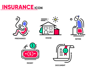 Insurance Icon adobe illustrator branding design flat icon illustration illustrator minimal vector web