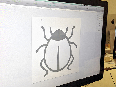 Designing bugs, literally bug debug icon photo sketchapp vector