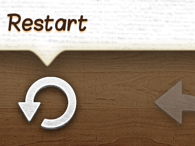 Restart game icon iphone ui wood