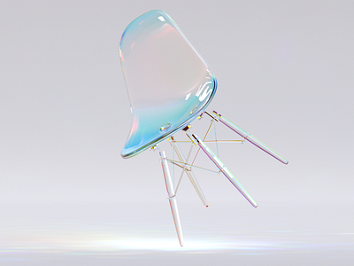 Glass Eames 3d chair cinema4d design eames glass interior light lightning redshift redshift3d