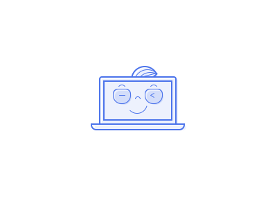 if a laptop have our brain icon illustrator