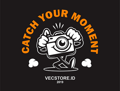 Catch Your Moment apparel camera cartoon cartoons character design digital fun gadget icon illustration lens mascot object photo picture smile tshirt vector