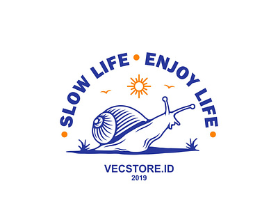Slow Life apparel cartoon character design digital enjoy fun illustration life slow snail summer vector