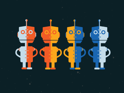 Robots illustration robot robots space