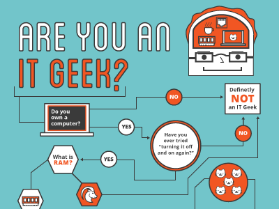 Are You An It Geek? cat geek illustration infographic ram tech technology