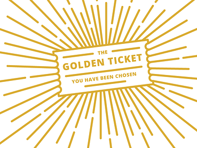 The Golden Ticket gold illustration ticket