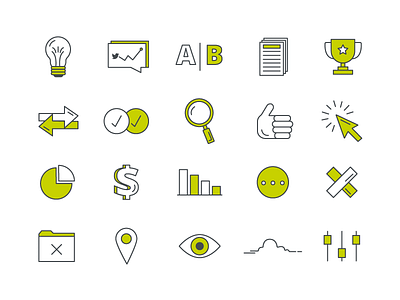 Research Icons iconography icons illustration vector