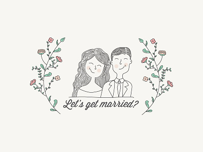 Proposal illo illustration line art proposal wedding