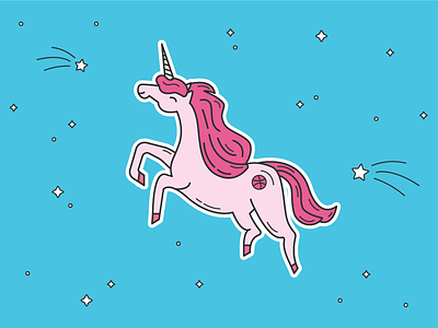 Dribbble Unicorns dribbble illustration playoff rebound sticker mule unicorn