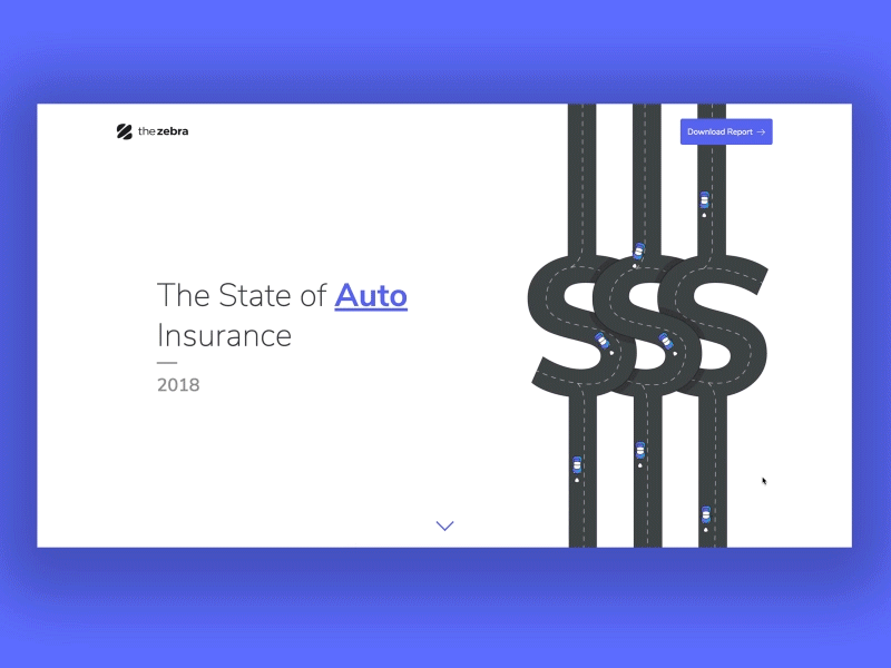 The Zebra's Annual Report 2018 annual report charts data landing page map microsite report ui ux