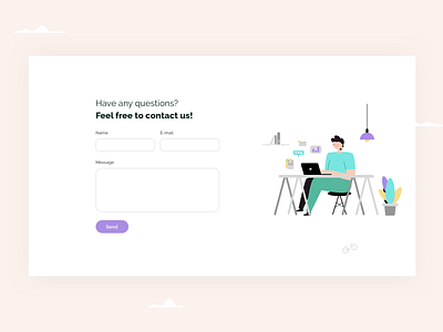 Greener: Contact form branding colors design eco ecology flat illustration landing page minimal minimalistic modern ui ui design uiux ux