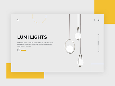 Lumi Lights - Hero Design 3d 3d art colors design ecommerce flat minimal minimalistic modern product shop typography ui uiux ux